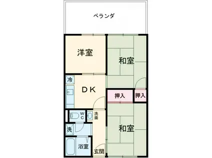 桃田ハイツ(3DK/2階)の間取り写真