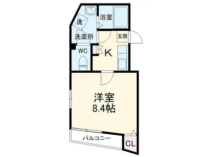 マイメゾン八幡(1K/2階)の間取り写真