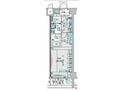 ブライズ中野南台(1K/2階)の間取り写真