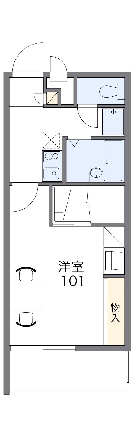レオパレスユーリッチ(1K/3階)の間取り写真