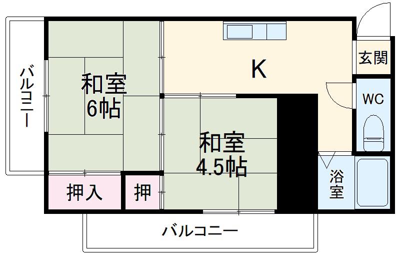 蔵王コーポ(2K/5階)の間取り写真