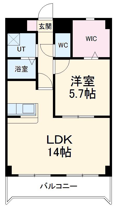 NKドミール Ⅰ(1LDK/4階)の間取り写真