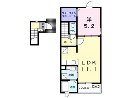 レジデンス アポロ(1LDK/2階)の間取り写真