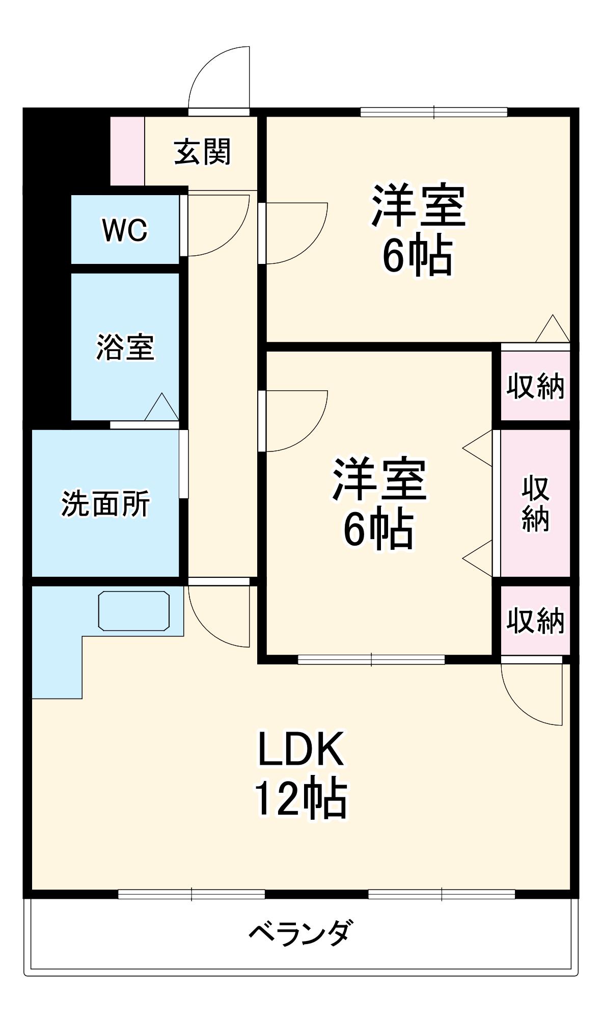 グリーンパレス清水山(2LDK/2階)の間取り写真