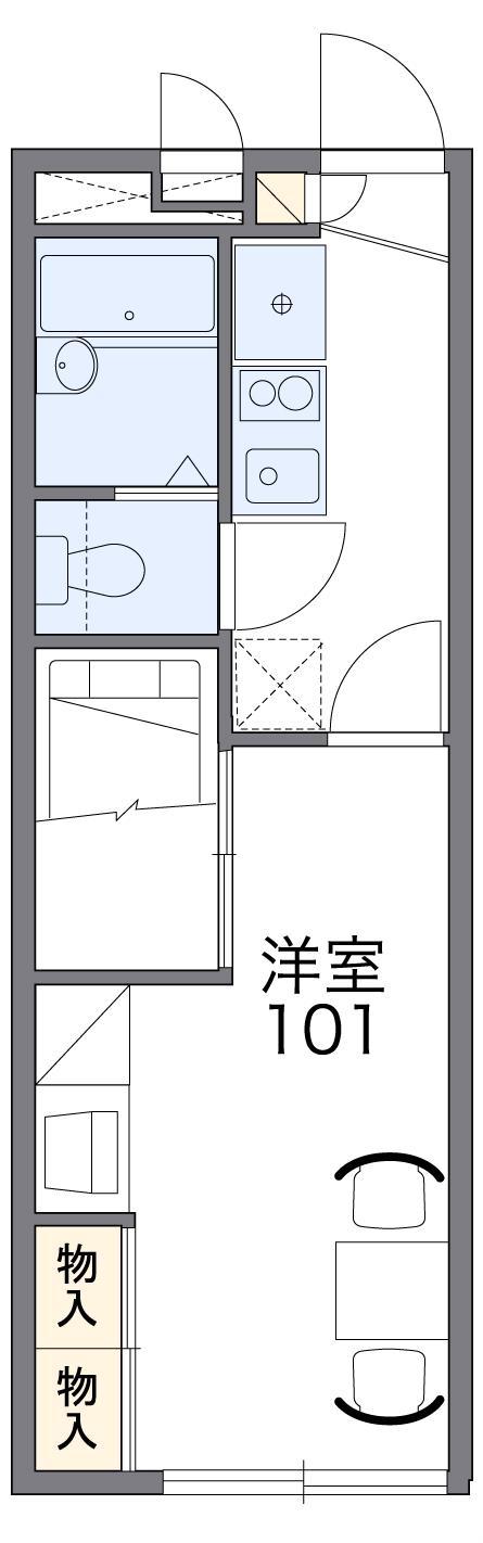 レオパレスエクシード塩浜(1K/1階)の間取り写真