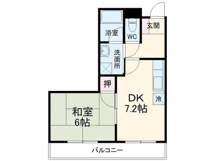 グランドールMK(1DK/3階)の間取り写真