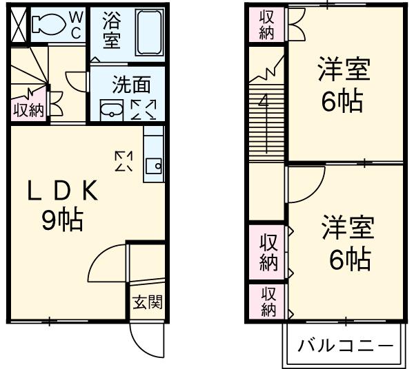 プラッサムコート堂前Ａ棟(2LDK)の間取り写真