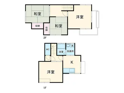 小田急電鉄小田原線 小田急相模原駅 徒歩8分 2階建 築44年(4DK)の間取り写真