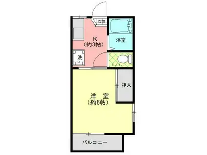 ガーデンヒルズ(1K/2階)の間取り写真