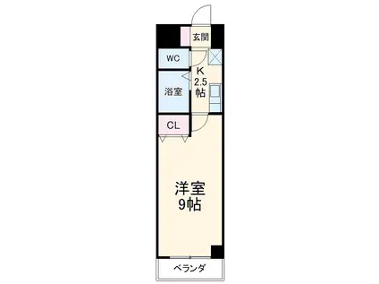 A・CITY朝日町(1K/5階)の間取り写真