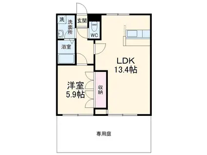 IMAGINE 1(1LDK/1階)の間取り写真