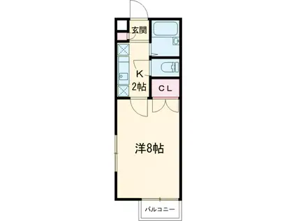 肥州フラッツ(1K/2階)の間取り写真