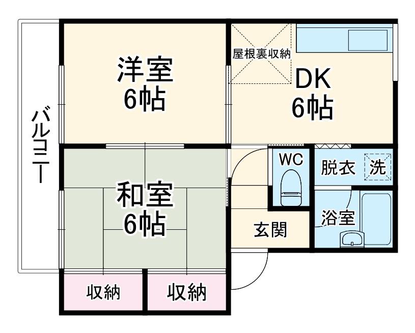 メゾン槙(2DK/1階)の間取り写真