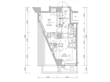 ベルシード東十条ツインズB(1LDK/7階)の間取り写真