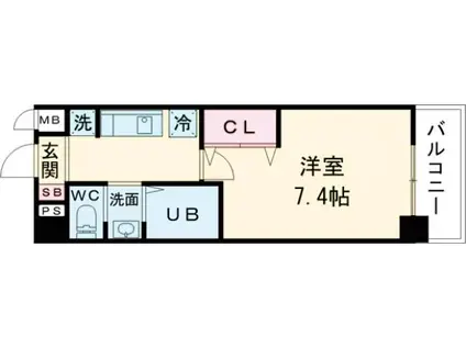 OLIVE PALACE(1K/4階)の間取り写真