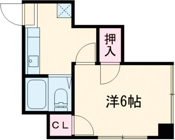 ハイツユーコー(1K/2階)の間取り写真