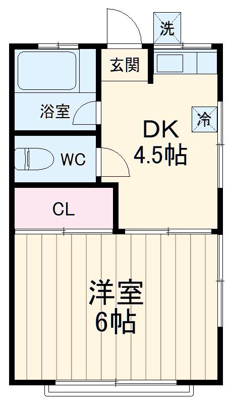 菊和ハイツ(1DK/1階)の間取り写真