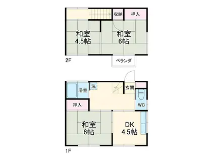 林テラスハウス(3DK)の間取り写真