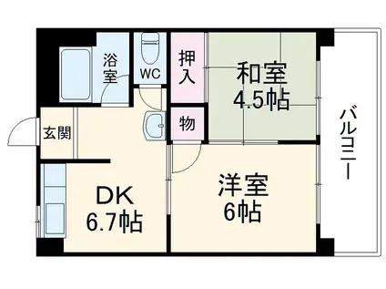 たからビル(2DK/5階)の間取り写真