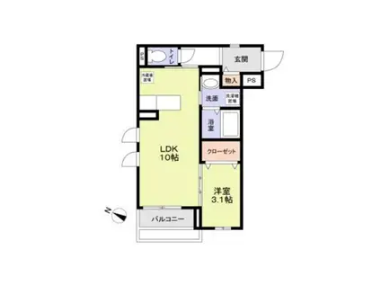 CONTRAIL 湘南(1LDK/2階)の間取り写真