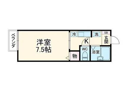 グレースコート(1K/1階)の間取り写真