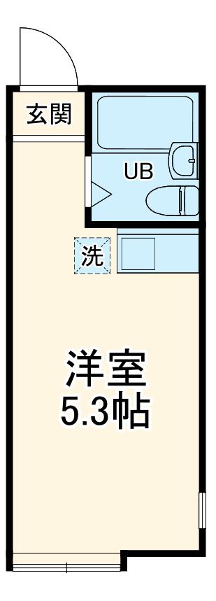 ユナイト横浜ポルトニョールの丘(ワンルーム/1階)の間取り写真