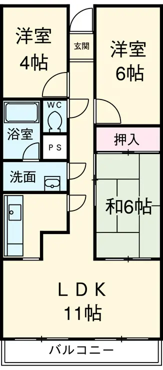 潮ハイツ 2階階 間取り