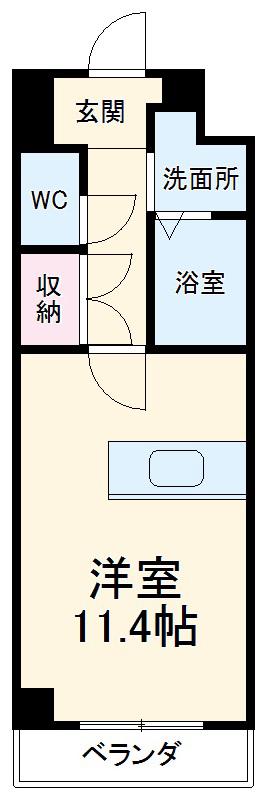 コートメモリー(ワンルーム/2階)の間取り写真