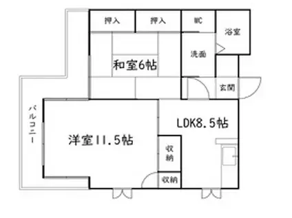 BLUE ROSE B(2LDK/2階)の間取り写真