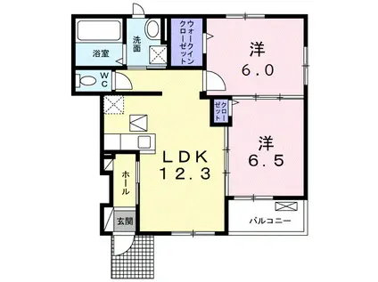 クアドリフォリオ(2LDK/1階)の間取り写真
