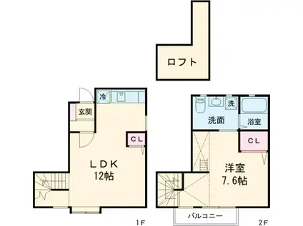 つりーふれんど(1LDK)の間取り写真
