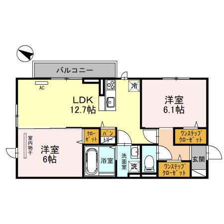 フレシール(2LDK/3階)の間取り写真