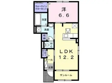 ソラ・カーサ Ⅱ(1LDK/1階)の間取り写真