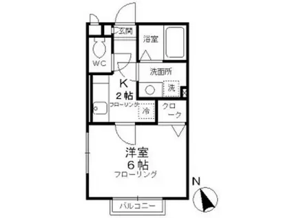 BERGPAS Z(1K/2階)の間取り写真