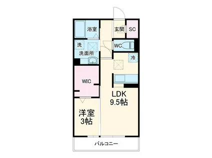 SALT VALLEY COURTⅡ(1LDK/1階)の間取り写真