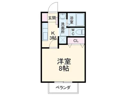 サン・FRIENDS元町 B(1K/2階)の間取り写真