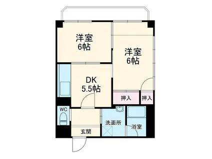 アーバンライフ7TH(2DK/6階)の間取り写真