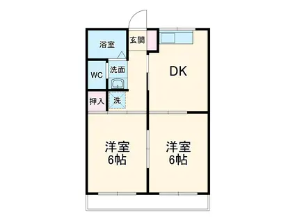 KFビル(2DK/3階)の間取り写真