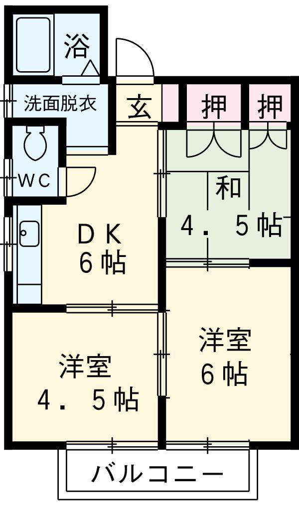 ニューライフKS(3DK/2階)の間取り写真