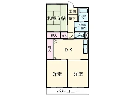 LIMPIA 江口(3DK/3階)の間取り写真