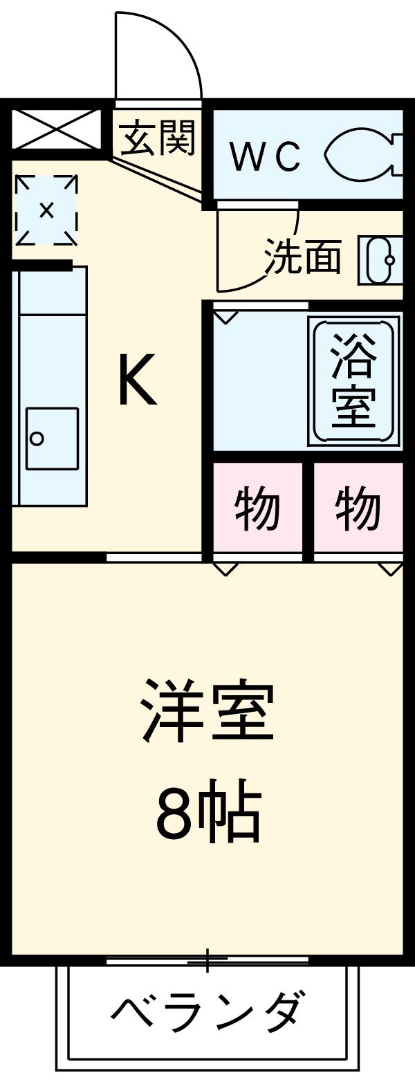 コンフォール北野(1K/1階)の間取り写真