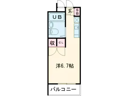 ペガサスマンション渋谷本町第1(ワンルーム/2階)の間取り写真