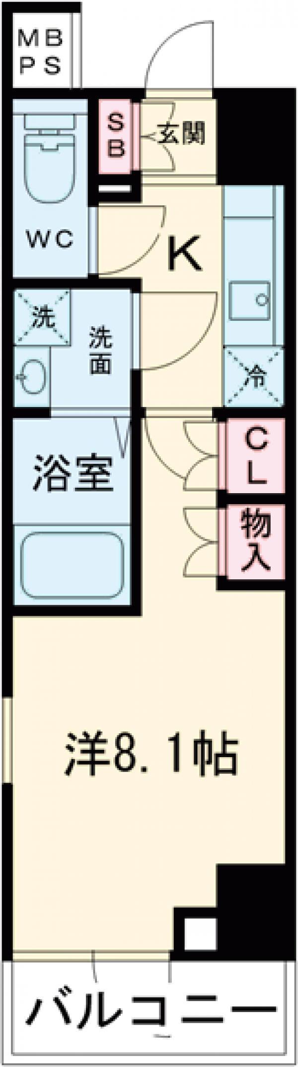 クレヴィスタ綾瀬2(1K/2階)の間取り写真
