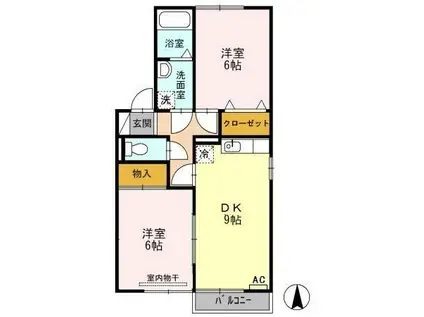 サンピア高根台 C棟(2DK/1階)の間取り写真