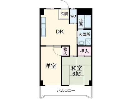 アビタシオン新瑞(2DK/3階)の間取り写真