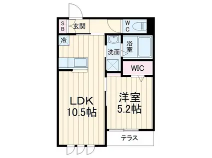 ハレ アヌエヌエ(1LDK/2階)の間取り写真