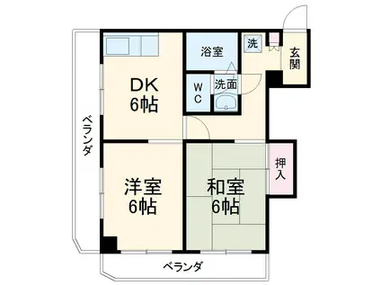 サントピア向島(2DK/2階)の間取り写真