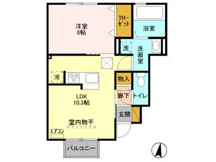 グレイス(1LDK/1階)の間取り写真