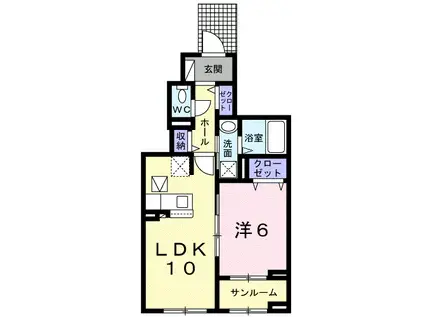 ラ・グリシーナ(1LDK/1階)の間取り写真
