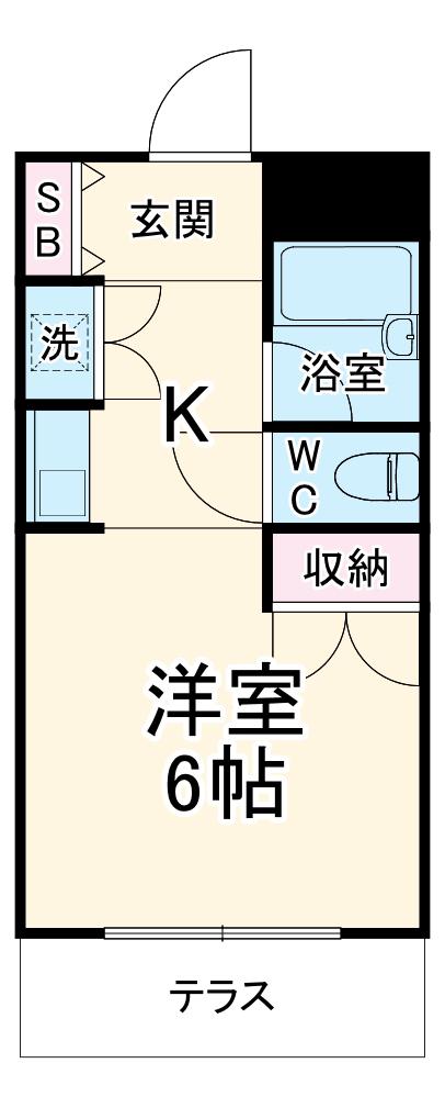 エルガーデン(ワンルーム/1階)の間取り写真